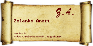 Zelenka Anett névjegykártya