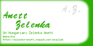 anett zelenka business card